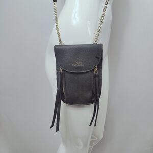 Juicy Couture Black Mini Crossbody Traveling Bag Phone Wallet Documents Holder